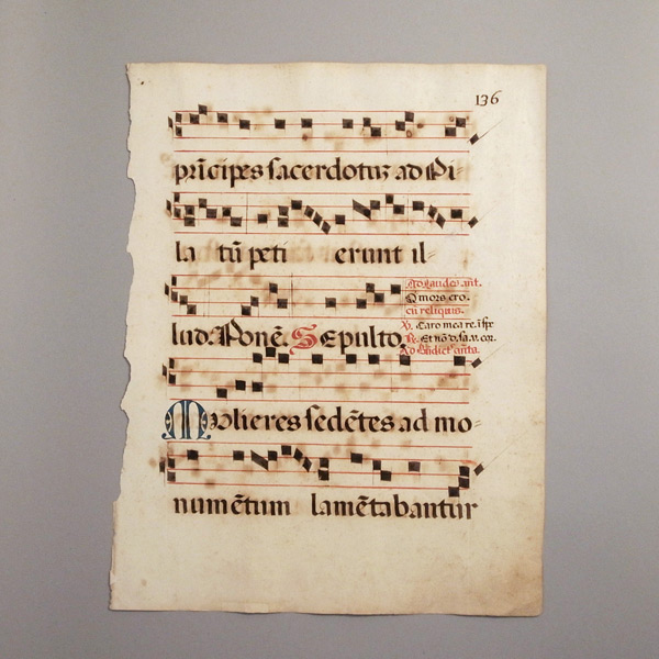 アンティーク 15世紀 写本 グレゴリオ聖歌 ネウマ譜-4