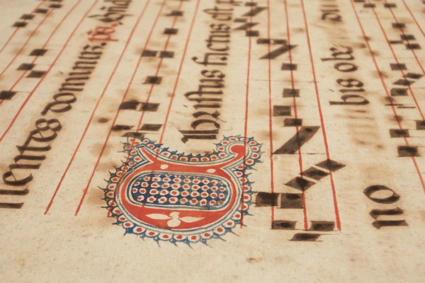 アンティーク 15世紀 写本 グレゴリオ聖歌 ネウマ譜-3