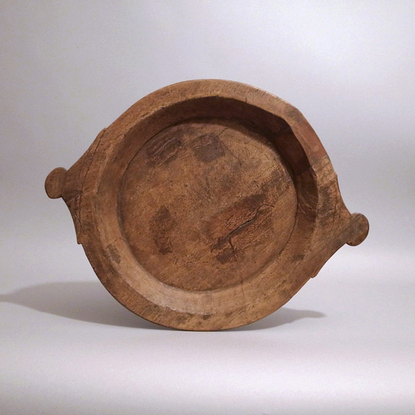 19世紀の耳付き木皿