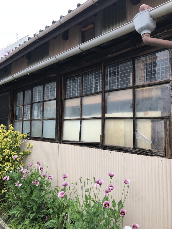 静岡の散歩風景-とある家の木枠窓