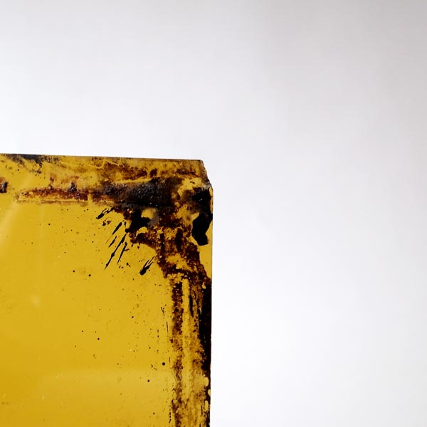 19世紀末黄色のガラス板-立てて透かし
